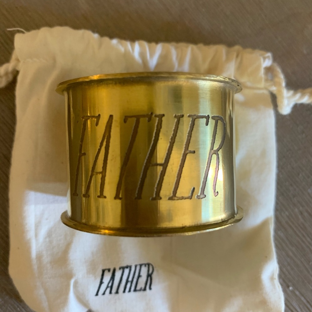 SIR/MADAM BRASS ENGRAVED FATHER NAPKIN RING
